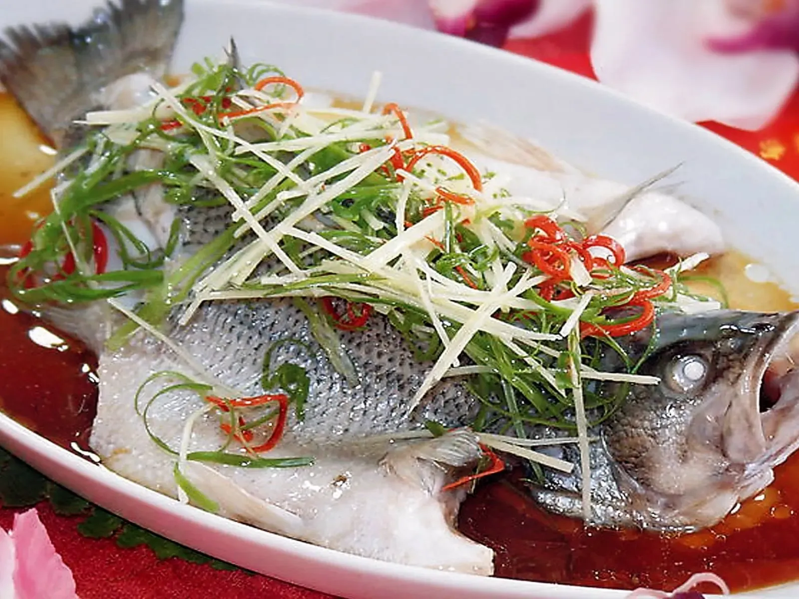 Steamed Whole Fish (sea bass)
