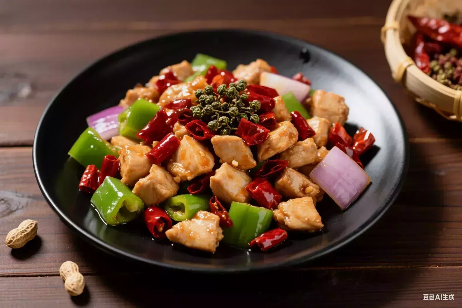 Diced Chicken w. Peppercorns